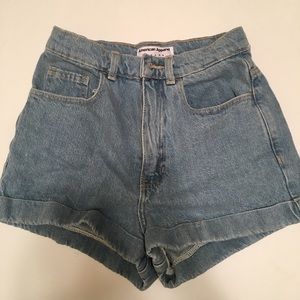 American Apparel high waisted denim shorts 26